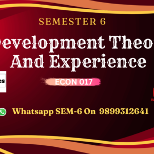 Development Theory & Experience (ECON017)
