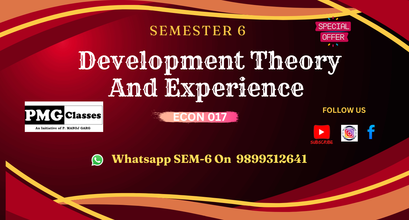 Development Theory & Experience (ECON017)
